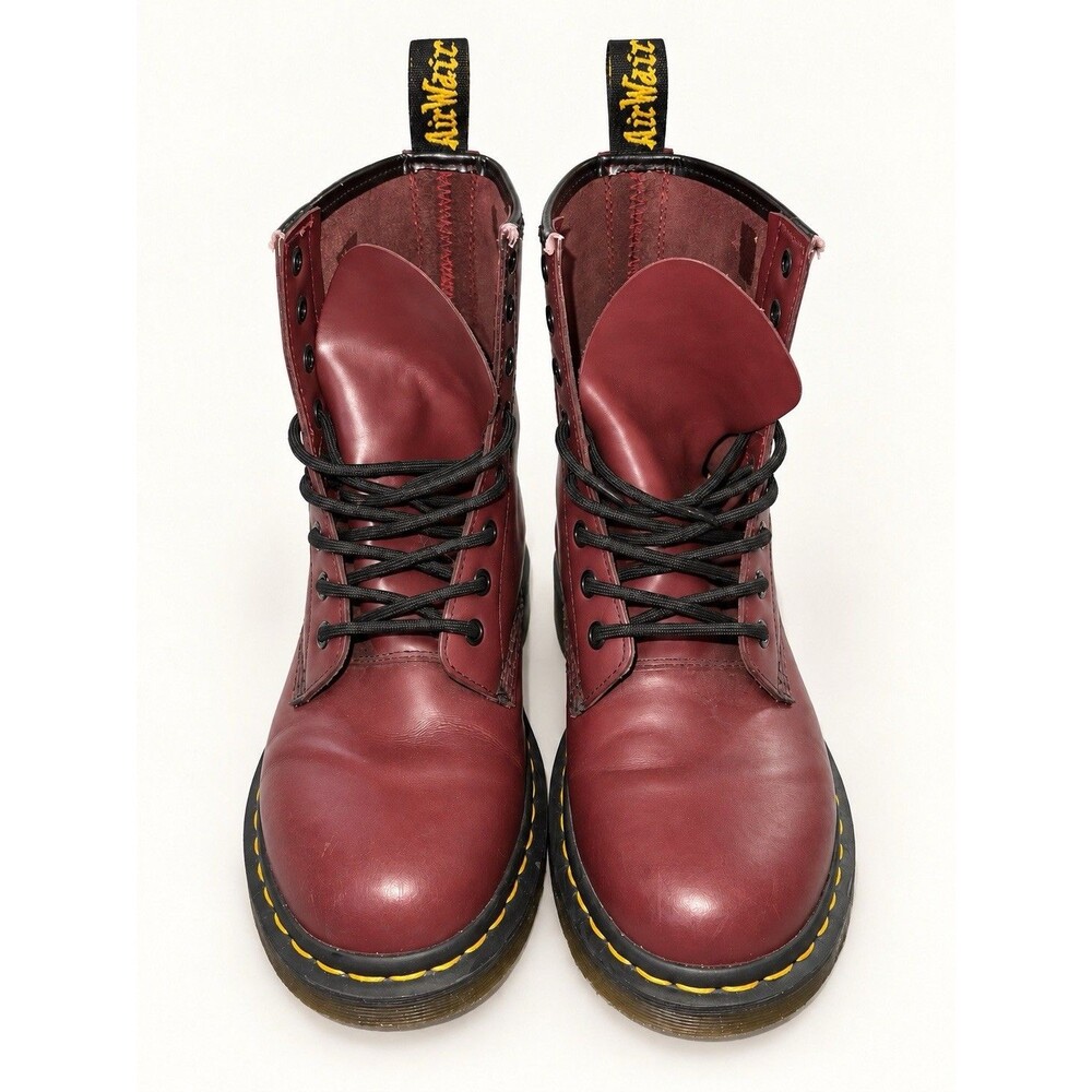 Dr Martens 1460 11821 Cherry Red Leather Combat Boots Womens 9 EU 41
